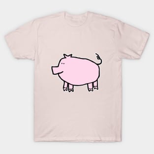 Soft Pink Pig Left T-Shirt